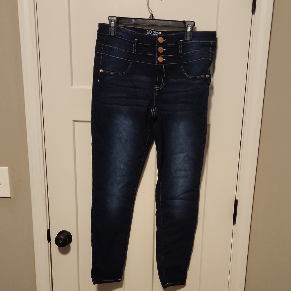 NOBO No Boundaries Blue High Rise Jeggings Fake Denim Leggings